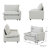 Gracey Linen Upholstery One-Armed Chair-2000704161