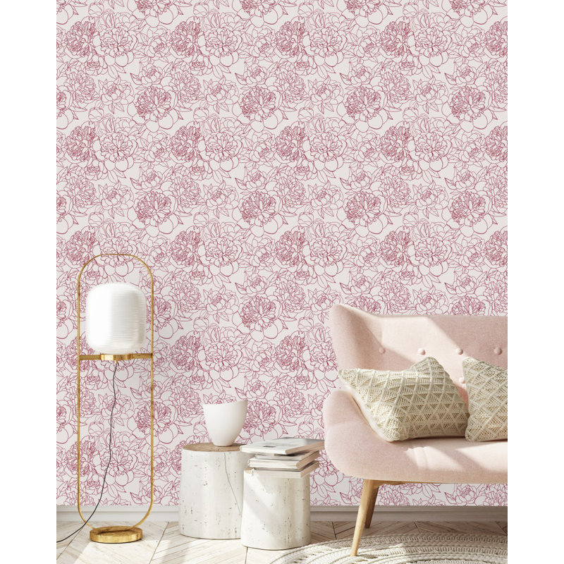 Peel & Stick Floral Tile, 2.08' W x 18.75' L