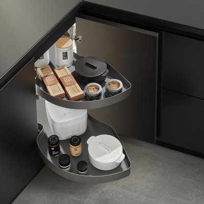 Shearer 2 - Shelf Blind Corner Pull Out Basket With Aluminum Rails