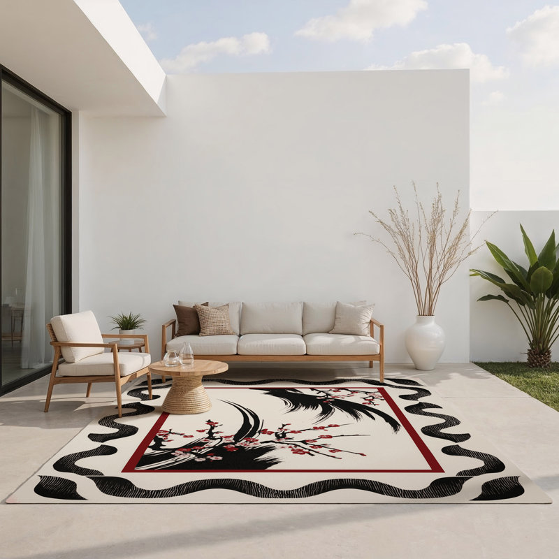 Golden Bough Indoor And Outdoor Area Rug, Rectangle 9' x 12'