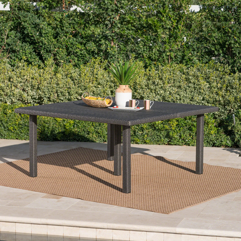 Table de salle à manger d'extérieur carrée grise 64 ", Gris