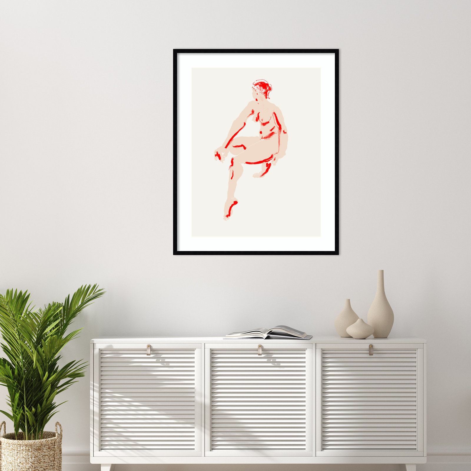 Henn "Naked Woman" Print, Black, 41" H x 33" W