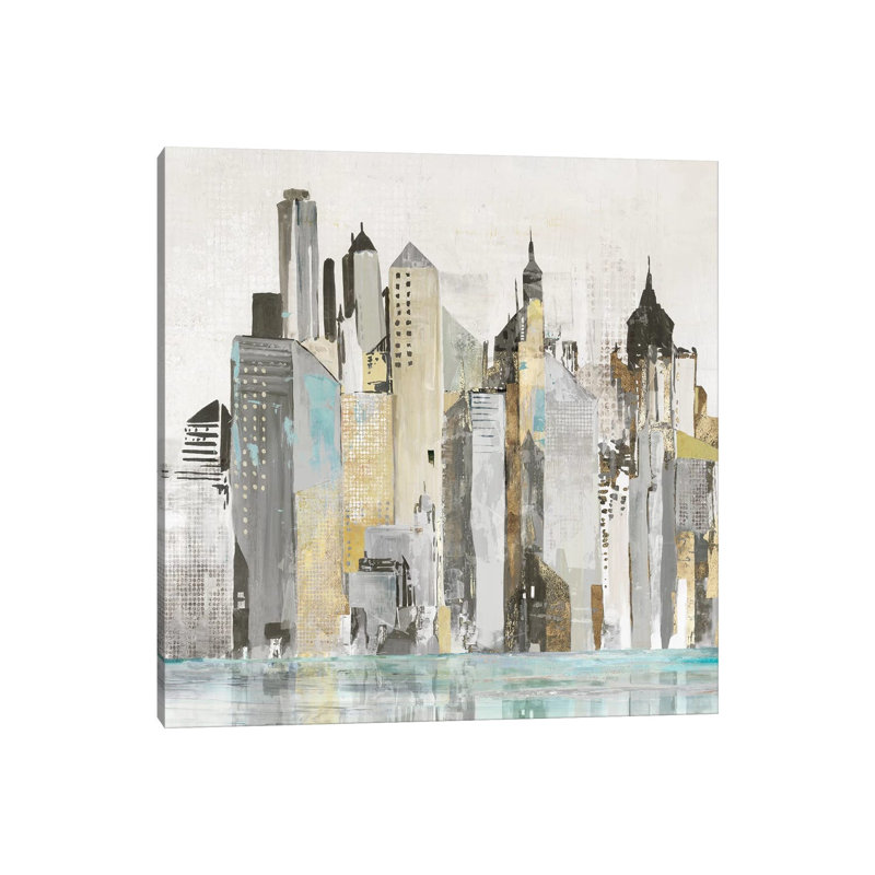 Bustling City by Allison Pearce - Wrapped Canvas Painting, 30.48cm H x 30.48cm W x 1.91cm D