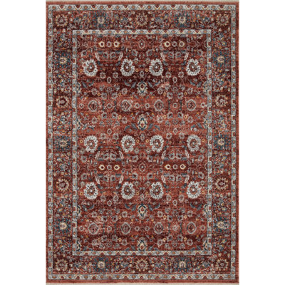 Tapis rouge tissé à la machine Leonara