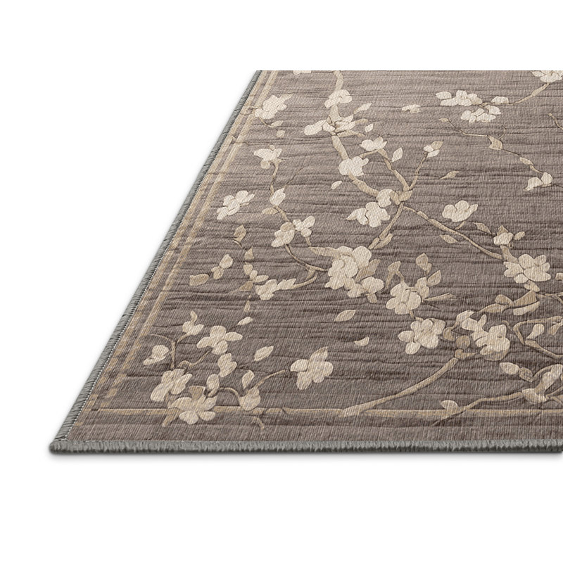 Tapis gris lavable à la machine, Carré 4 pi