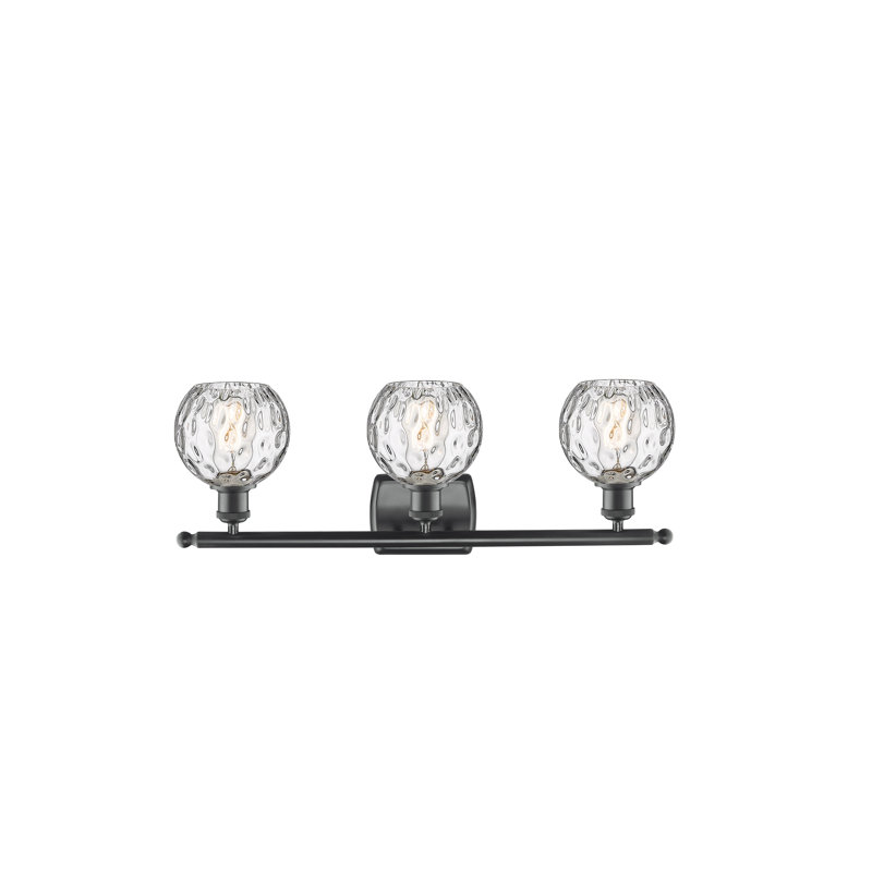 Éclairage pour salle de bain 3 lumières Cindi, Incandescente, Noir mat