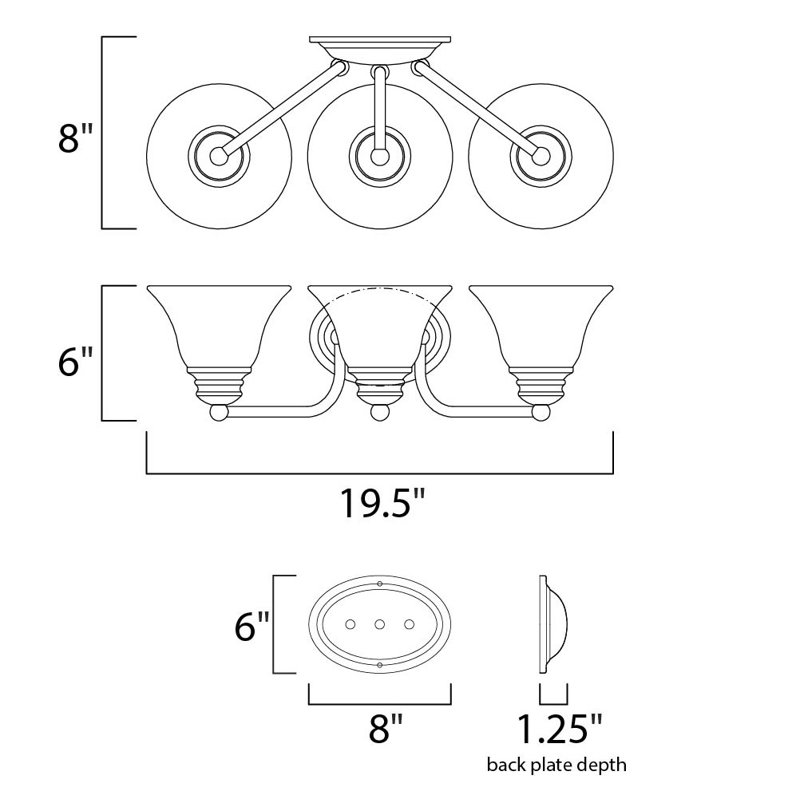 Olli 3 - Light Dimmable Vanity Light, Satin Nickel, Frosted Glass