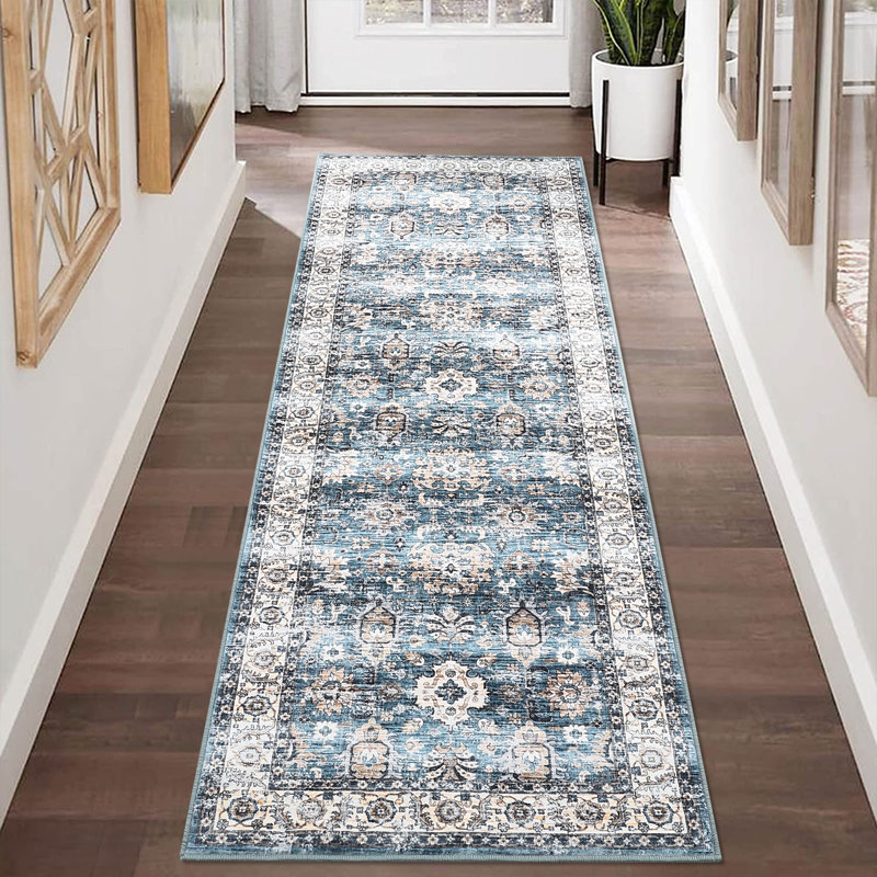 Tapis vert avec envers antidérapant Verdella, Tapis de couloir 2 pi x 6 pi