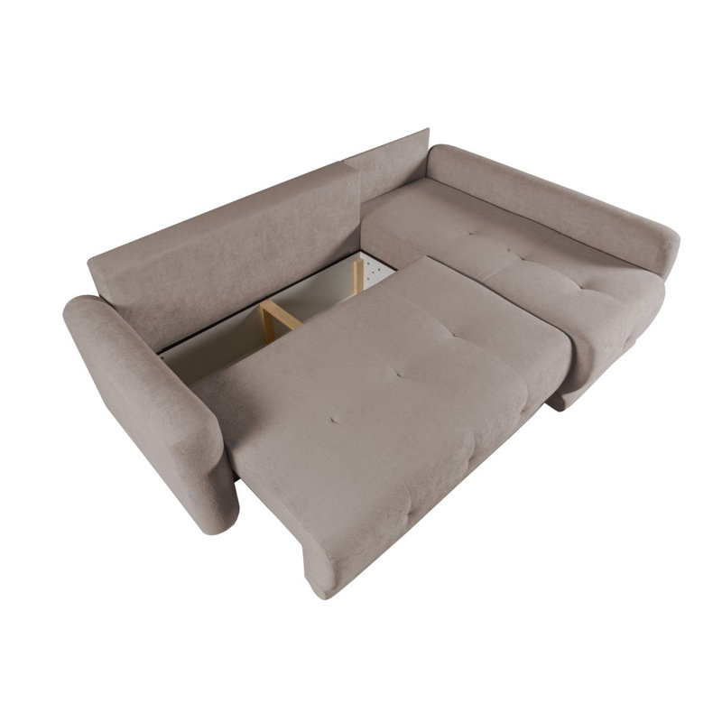 Tapani 4 Seater Velvet Sofa Bed, BEIGE