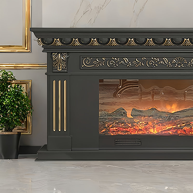 Electronic fireplace heater, Black
