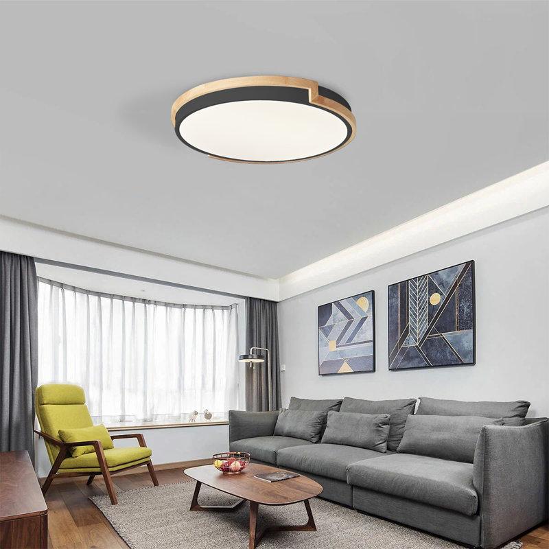 Aristaun LED Flush Mount, Matte Black, 4500