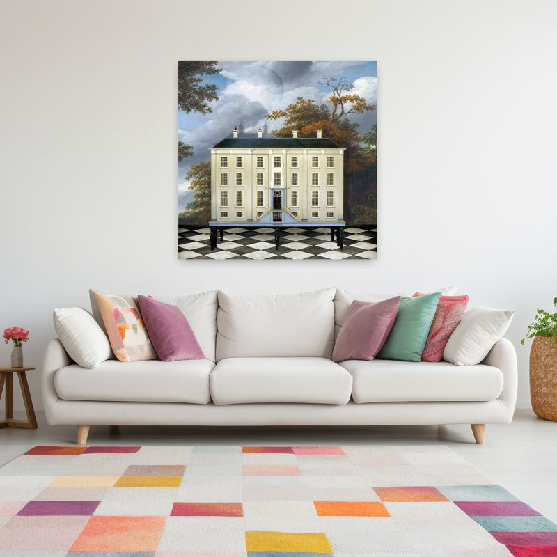 «The Dollhouse», art mural abstrait contemporain, H 48 po x l 48 po