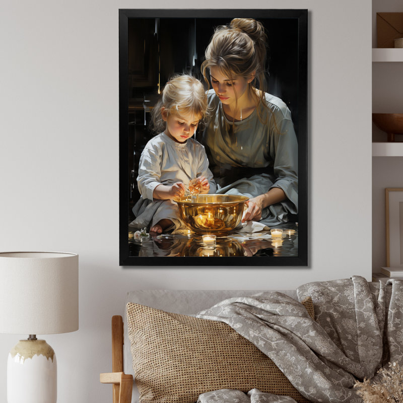 Baptême de la réflexion sacrée, Impression noire sur toile encadrée, H 20 po x l 12 po x P 1 po