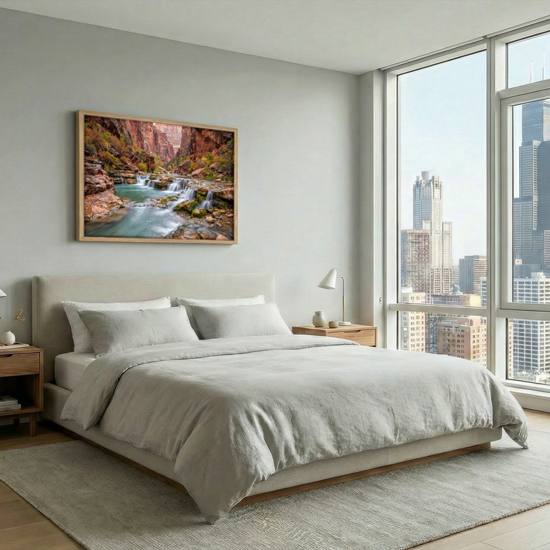 Ensemble de 1 tableau sur toile Canyon Stream, H 36 po x l 48 po, Naturel