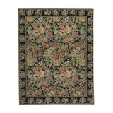 Hand-Knotted High-Quality Black and Brown Area Rug