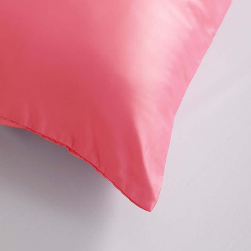 Satin Body Pillow Pillowcase, Hidden Zippered Pillow Cover, Slip Cooling - NTBAY, Coral Pink