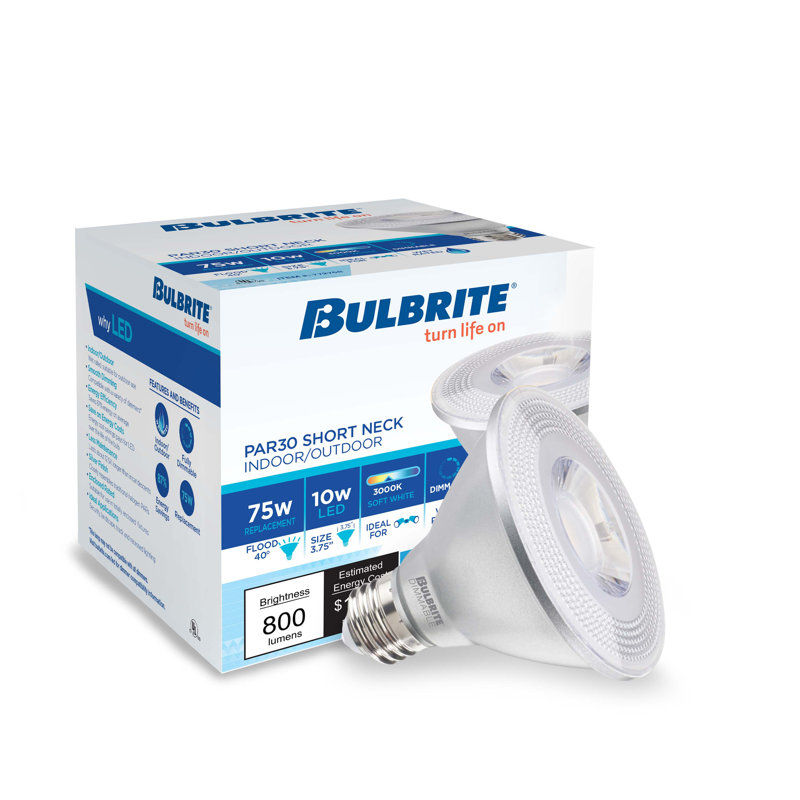 10 W (équivalent à 75 W), DEL PAR30, intensité variable, ampoule blanc chaud (2 700 K) E26 / culot moyen (standard), 3000 K