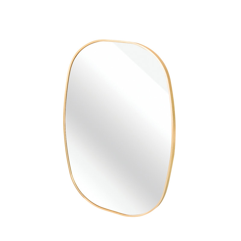 Oval Framed Wall Mirror, Gold