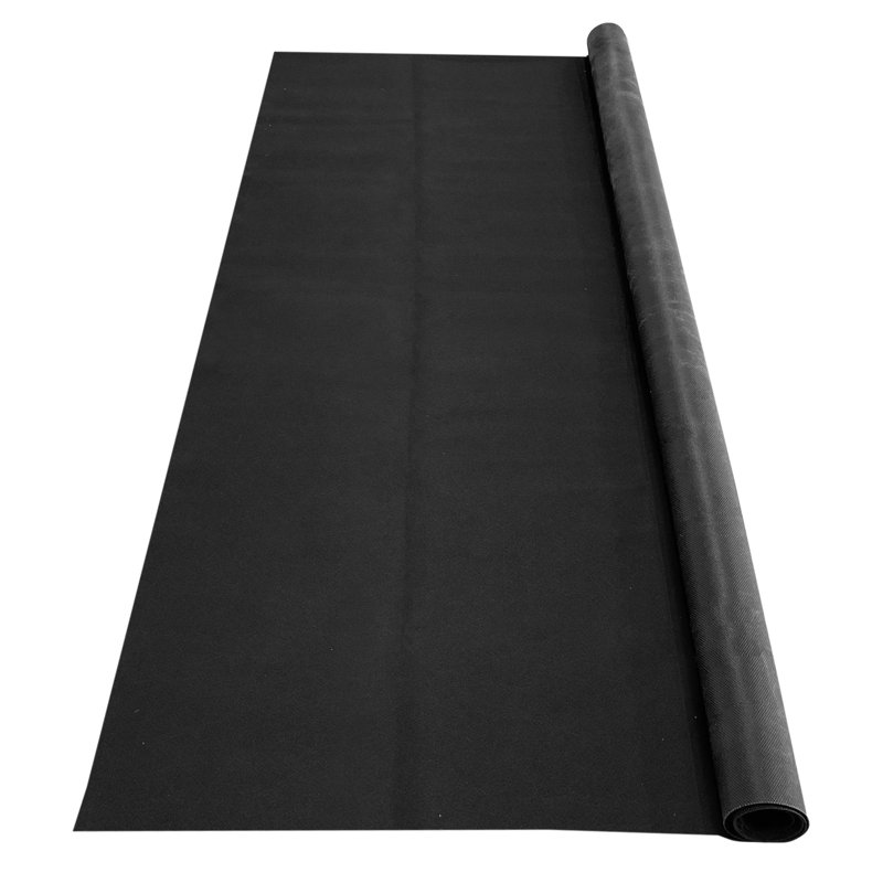 Black Medium Size Garage Carpet Mat with Anti-Slip Backing