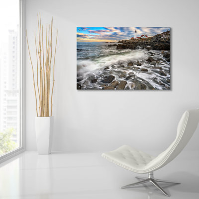 Breakwater Bay 'Rising Tide At Portland Head' by Rick Berk Acrylic Glass Wall Art