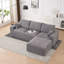 Canapé-lit modulaire en forme de U de 113 po en velours côtelé gris, sans assemblage, mousse complète, 4 sièges pour un salon confortable et fonctionnel-1531782141-1531782140