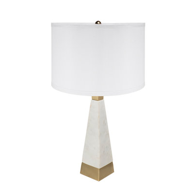 Lampe de table pyramide mince avec abat-jour tambour