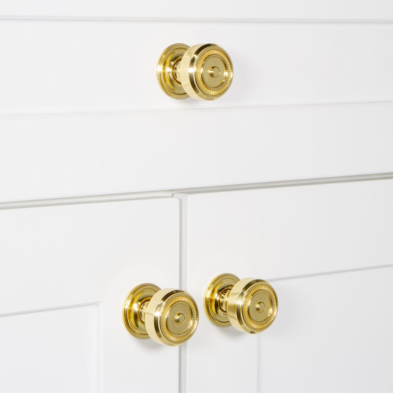 Soleil Cabinet Knob, Polished Brass