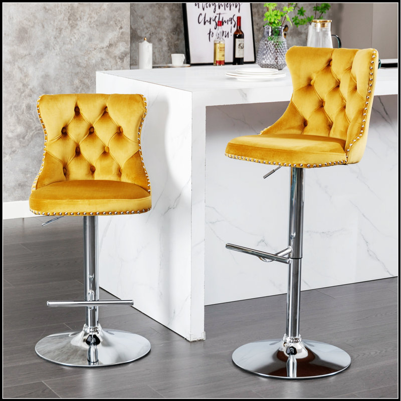Tabourets de bar Golden, Argent, Jaune