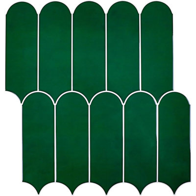Carreau de mosaïque de plumes et de dosseret l 11,9 po x L 11,3 po (ensemble de 10)