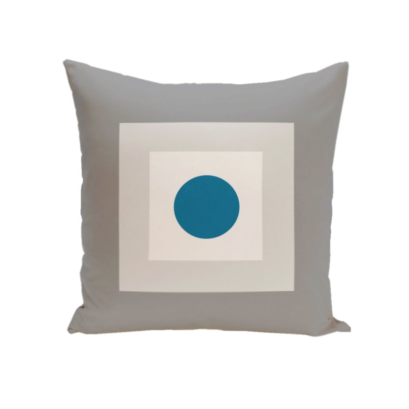 Housse et insert de coussin géométrique carré, H 16 po x l 16 po, Classique / paon