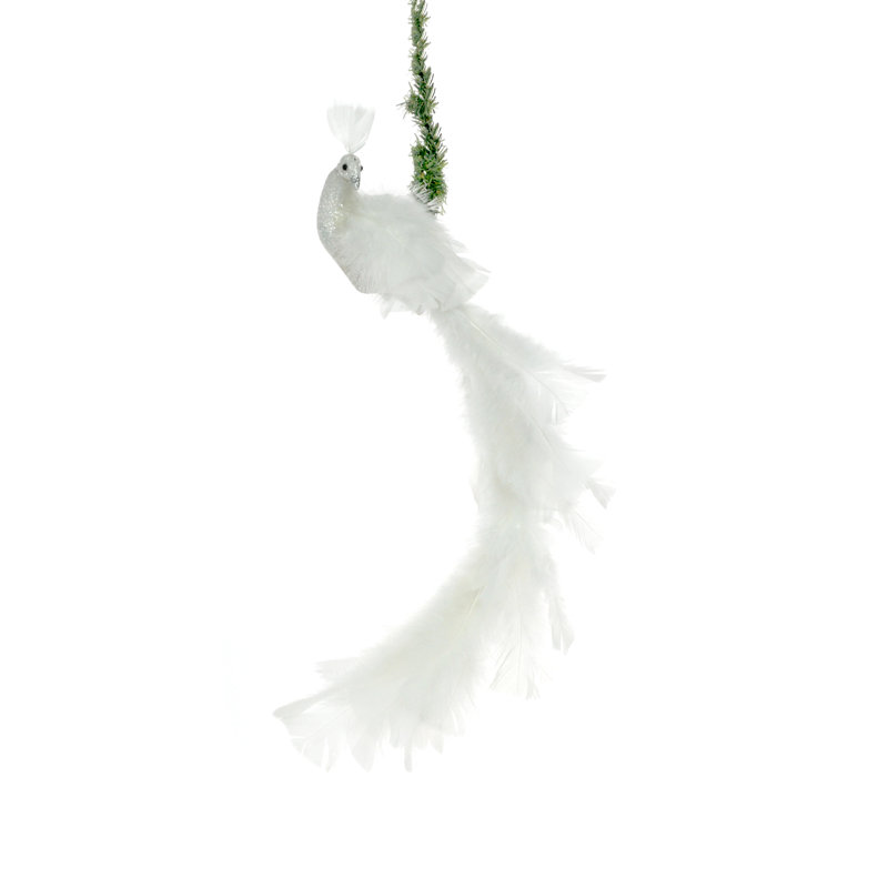 Ornement en forme de noël à plumes blanches