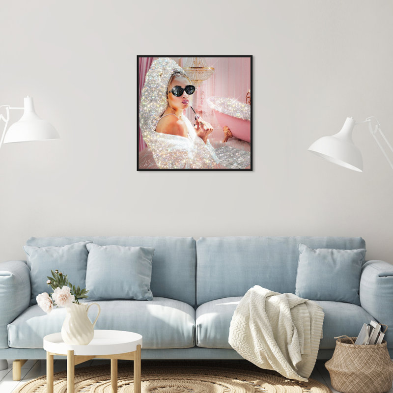 "Self Care Queen" par Oliver Gal - cadre flottant, impression sur toile, H 24 po x l 24 po, Toile avec cadre noir