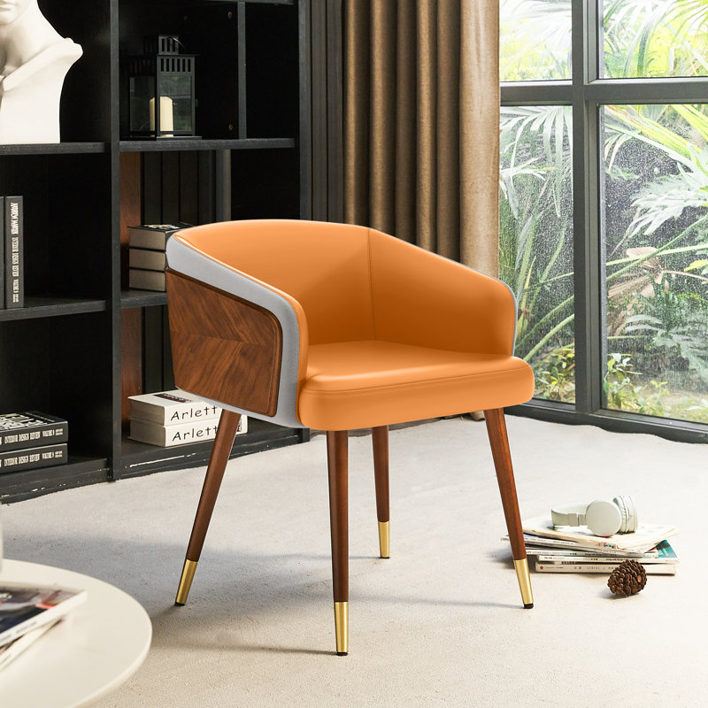 Chaise rembourrée Enrico, Jaune