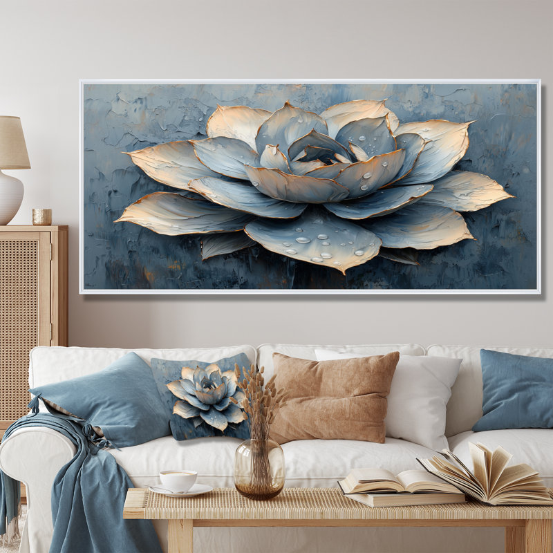 Hardiman - Floral Wall Art, H 28 po x l 60 po, Blanc, Floater Framed