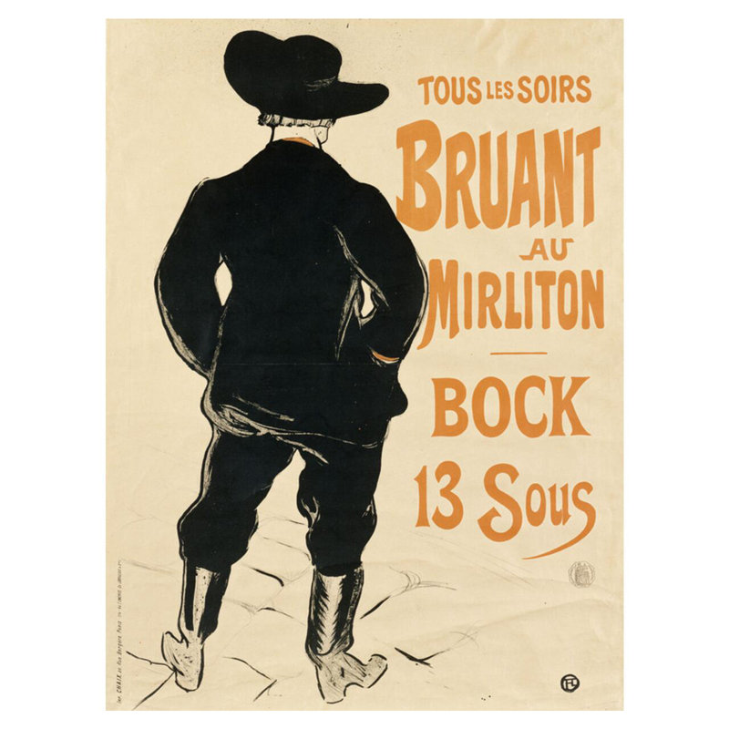 «Aristide Bruant» par Henri de Toulouse-Lautrec - estampe numérique, H 40 po x l 32 po