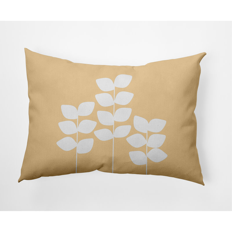 Coussin décoratif lombaire Stems, Jaune