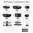 CAROTE 18-Piece Nonstick Cookware Set, Pots and Pans Set with Detachable Handle, Black