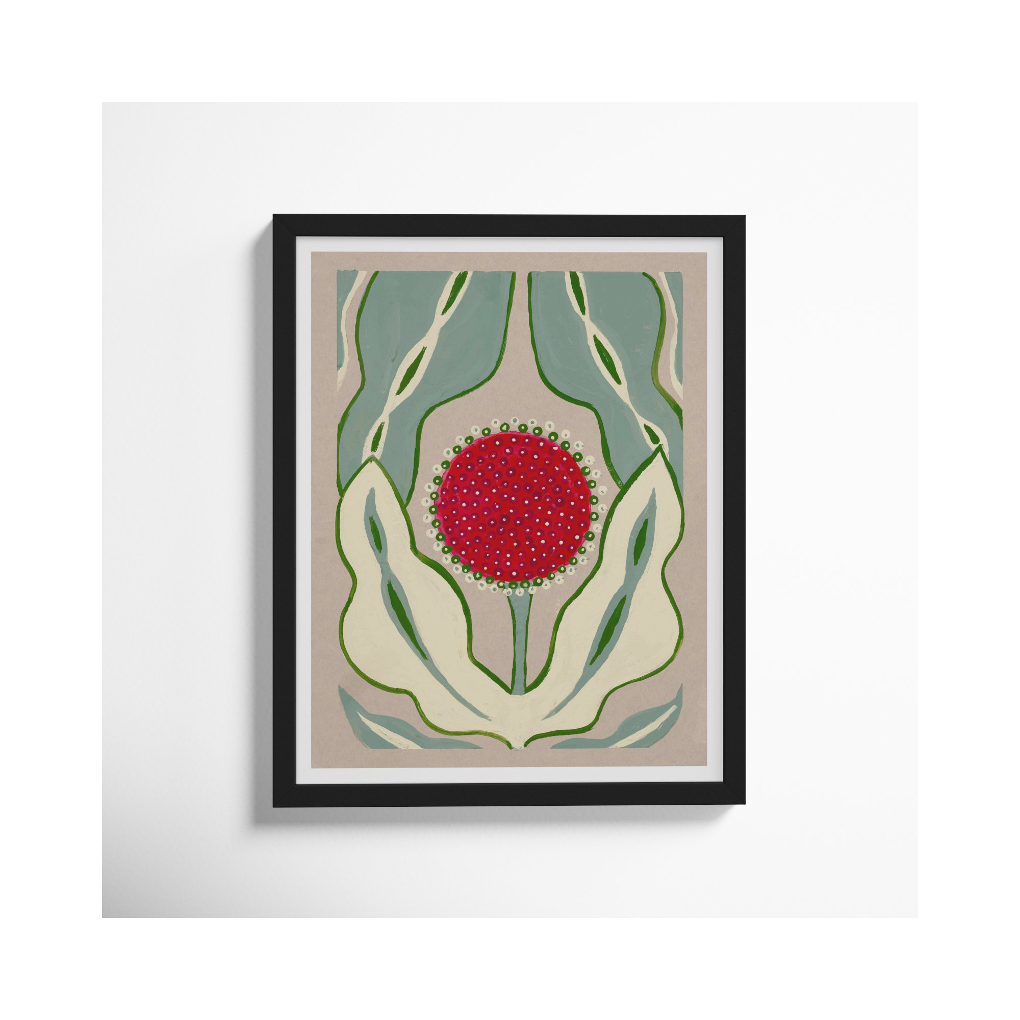 Magical Poppy 2 by Andrea Stokes, Black Framed Paper, 25" H x 20" W x 1.25" D