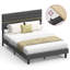Upholstered Bed Frame with Adjustable Headboard-1095634943