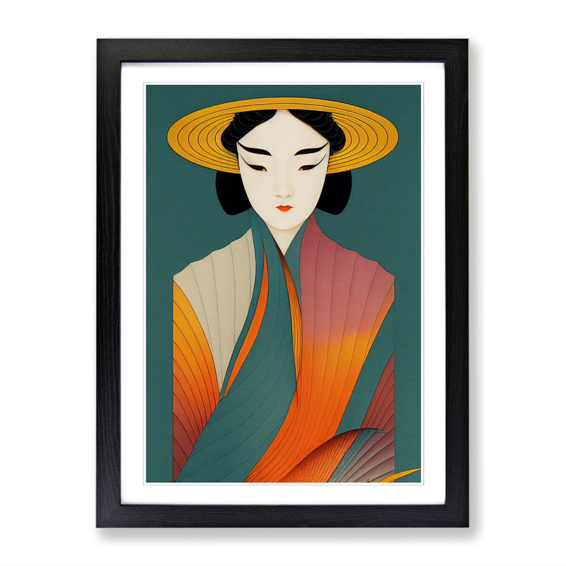 Korean Woman - Picture Frame Print, Black, 34cm H x 25cm W x 2cm D