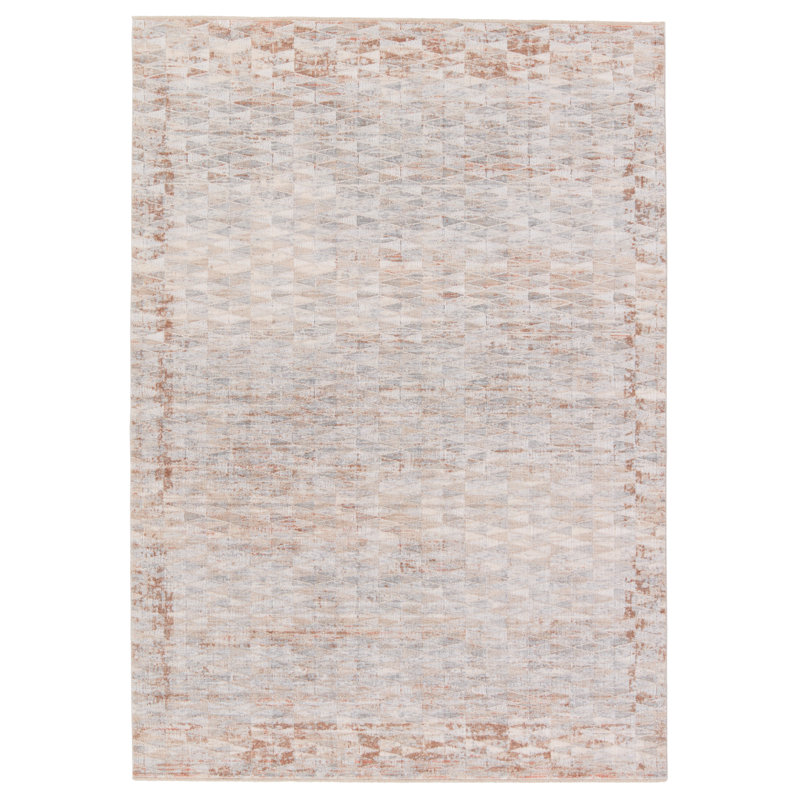 Luxurious Gray Trellis 5' x 8' Synthetic Area Rug