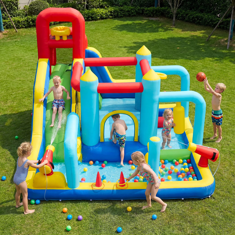 Grand toboggan gonflable de 159,4 po x 129,5 po avec ventilateur