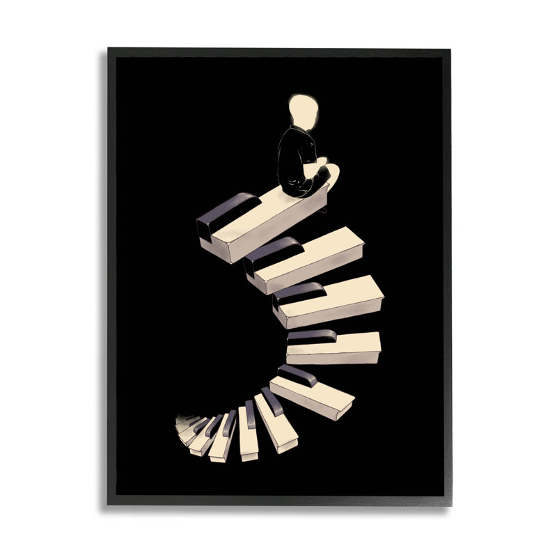 Art mural texturé à giclée surélevée par Matheus Lopes Castro, Giclée encadrée noir minuit, H 14 po x l 11 po x P 1,5 po