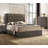 Modern Tufted Queen Bed Frame with Rubberwood Headboard in Gray