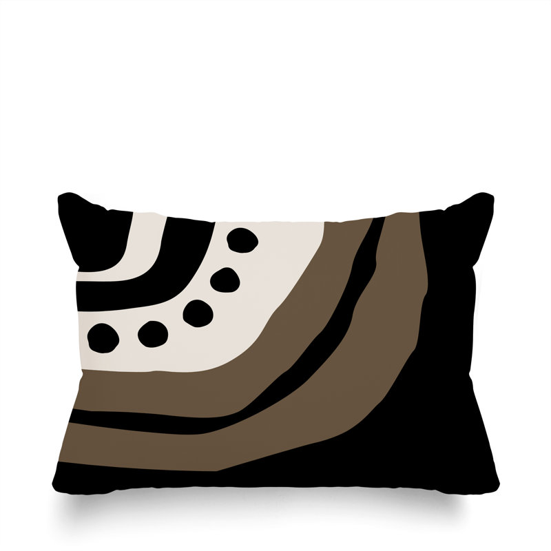 Coussin lombaire réversible intérieur / extérieur Sofi Minimalist, H 18 po x l 25 po, Noir, noir, noir, noir