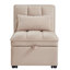 Canapé-lit simple multifonctionnel 4 en 1 avec poches de rangement, canapé-lit simple capitonné avec dossier réglable et coussins, méridienne convertible, taupe-1182399145