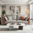 60" Elegant Faux Leather Sofa with Gray Cushions & Brown Frame,Modern Living Room Couch,Loveseat Sleeper Sofa(2-Seat)-1509971182