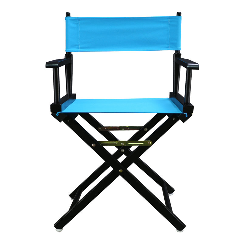 Chaise de réalisateur pliante 18 po, Noir, noir, noir, noir, Turquoise