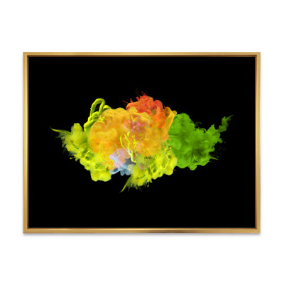 «Green and Yellow Luxury Abstract Fluid Art I», reproduction d'art sur toile moderne