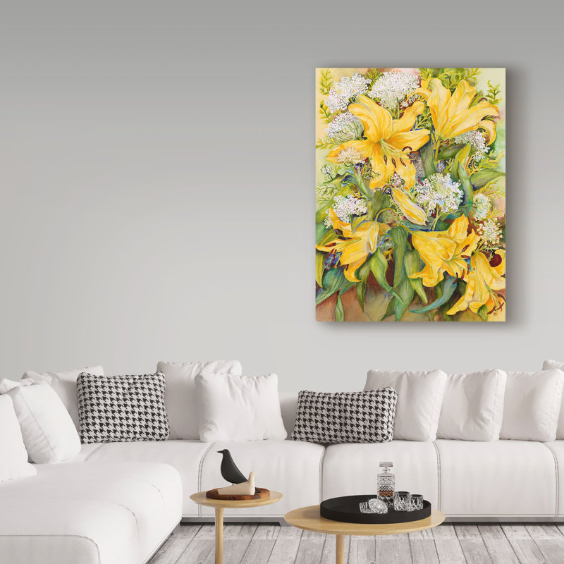 Deetra «Bright Yellow Lilies», impression sur toile tendue, H 19 po x l 14 po x P 2 po